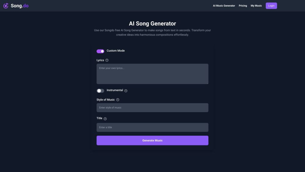 Song.do: Best Free AI Song Generator - Create Songs & Make Music