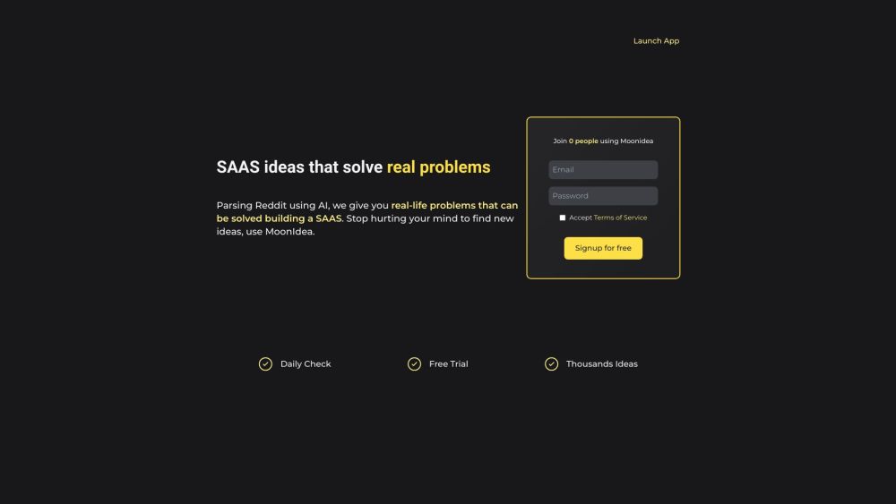 Moonidea: AI-driven SAAS Idea Generator from Subreddit Threads