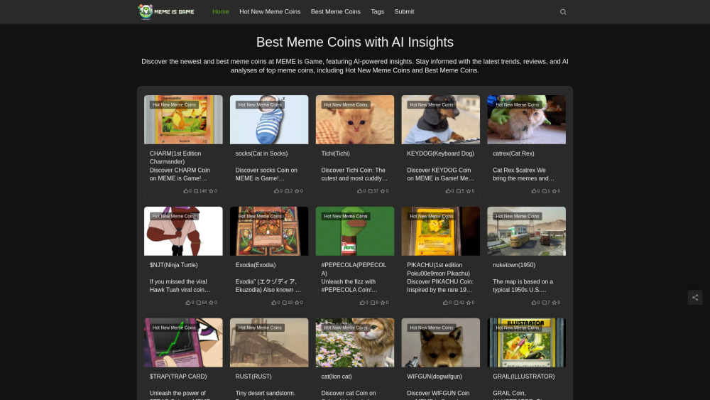 MEME is Game: AI Insights for Discovering Newest & Best Meme Coins