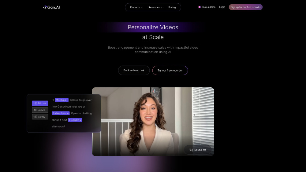 Gan.AI Studio: Video Personalization, Voice Cloning, AI Landing Pages