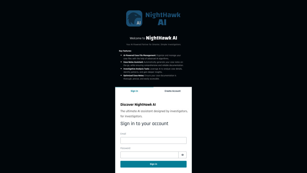 NightHawk AI: Note-Taking, Pattern Analysis, Mapping for Investigators