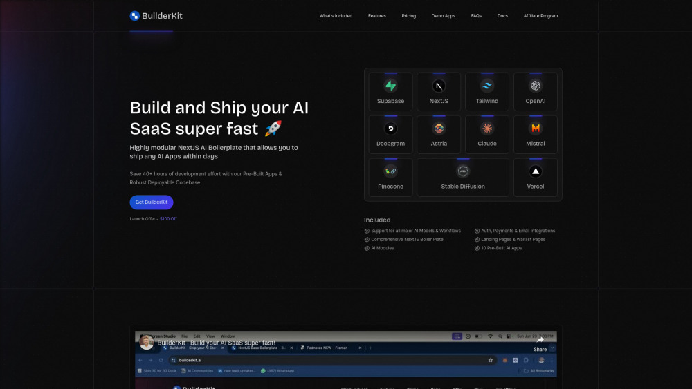 BuilderKit: AI SaaS Tool, Pre-Built AI Tools & NextJS Boilerplate