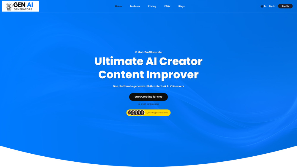 Zen AI Generator: Text, Images, Blogs, Chat Bots, Voiceovers, AI Tools