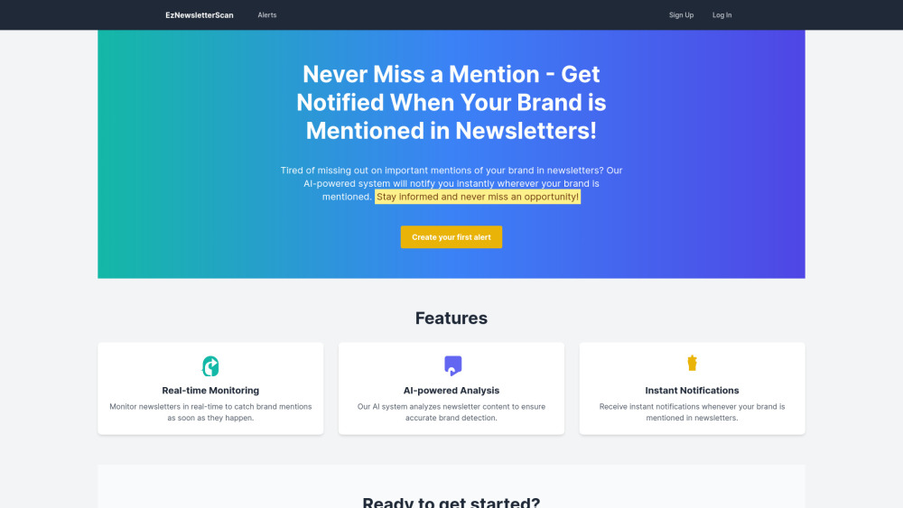 EzNewsletterScan: AI Alerts for Brand Mentions in Newsletters