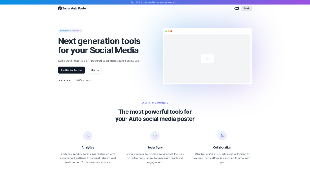 Social Auto Poster: AI-Powered, Scheduling, Analytics