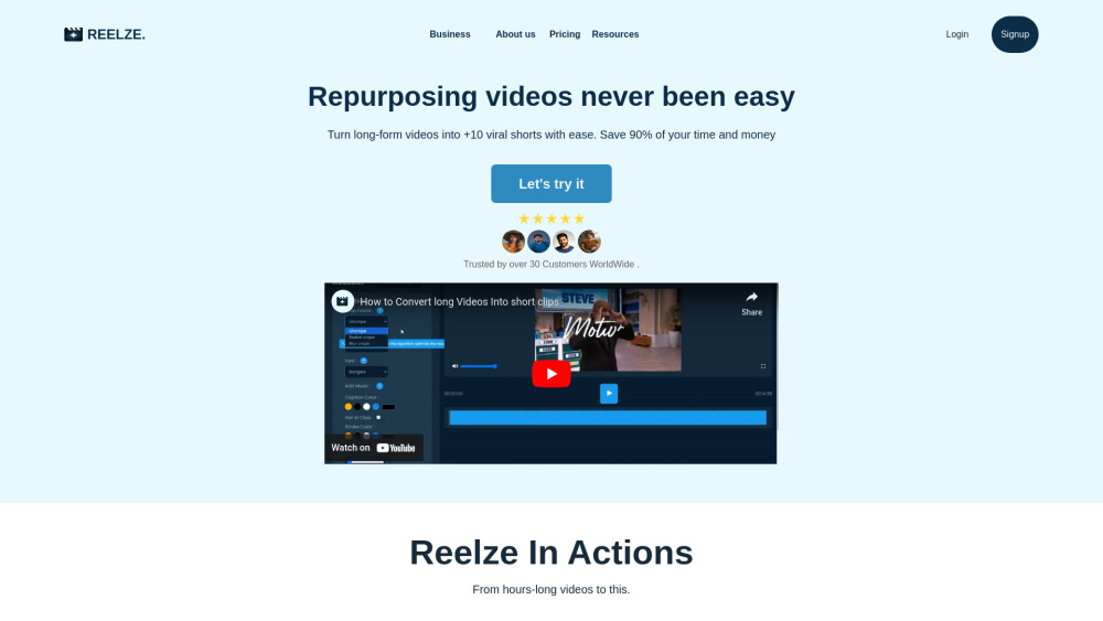 Reelze: AI-Powered Editing for Social Media Reels, Shorts, TikTok