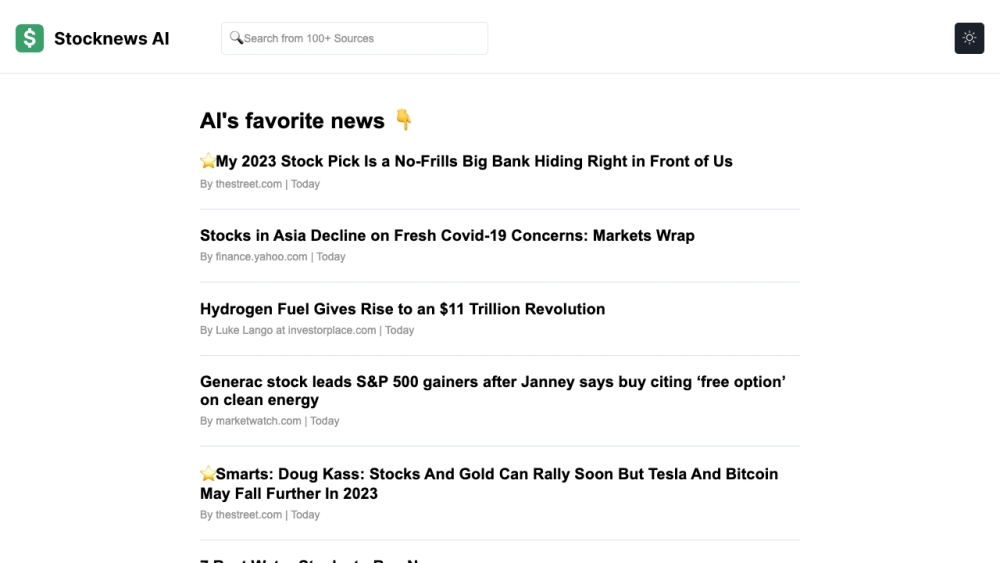 Stocknews AI: Curated AI-Powered Stock News from 100+ Sources