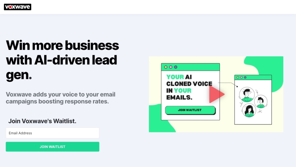 Voxwave: AI Lead Gen with Personalized Voice Messages for Email