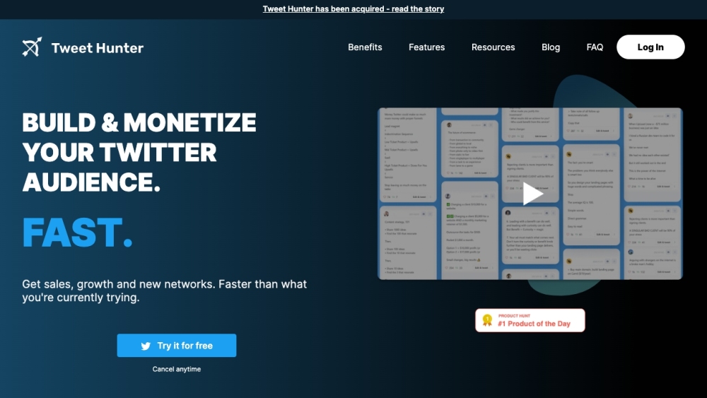 Tweet Hunter: AI Twitter Growth Tool, Content Creation, Analytics & CRM