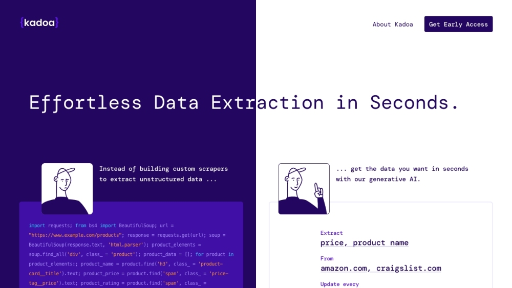 Kadoa AI Web Scraper: Automates Custom Data Extraction with Gen AI
