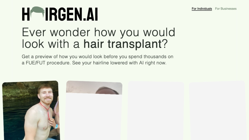 Hairgen.ai: AI-Powered Hair Transplant Preview Service for Stunning Results