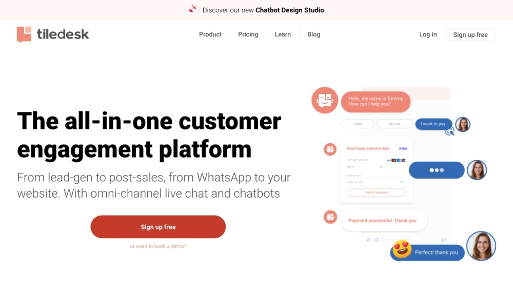 Tiledesk: Free Live Chat & Open-Source Chatbots for ROI Boost