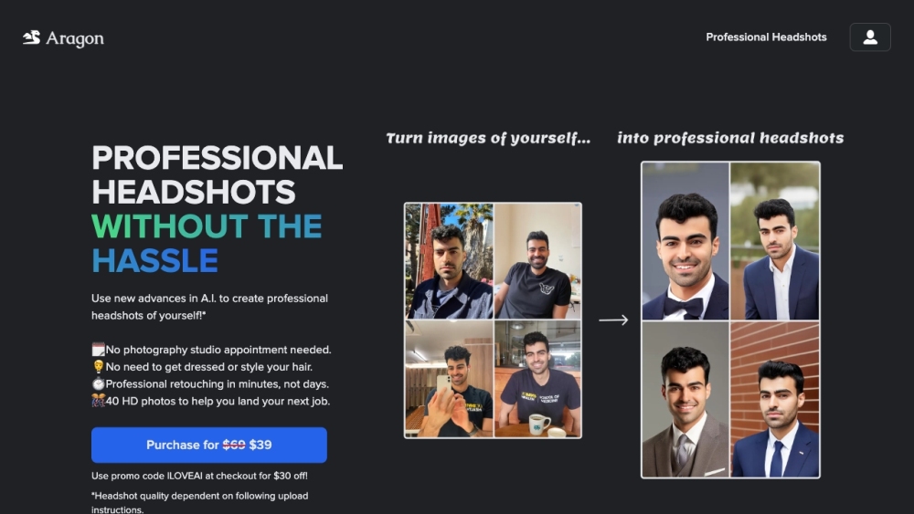 Aragon: AI Transforms Selfies into High-Quality Professional Headshots