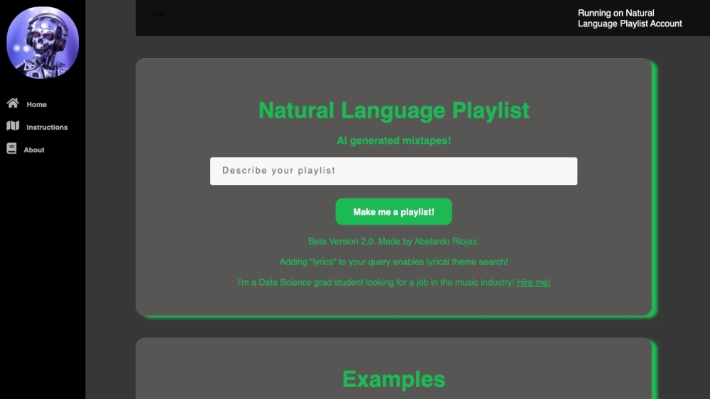 Natural Language Playlist: AI-Powered Personalized Mixtape Generator