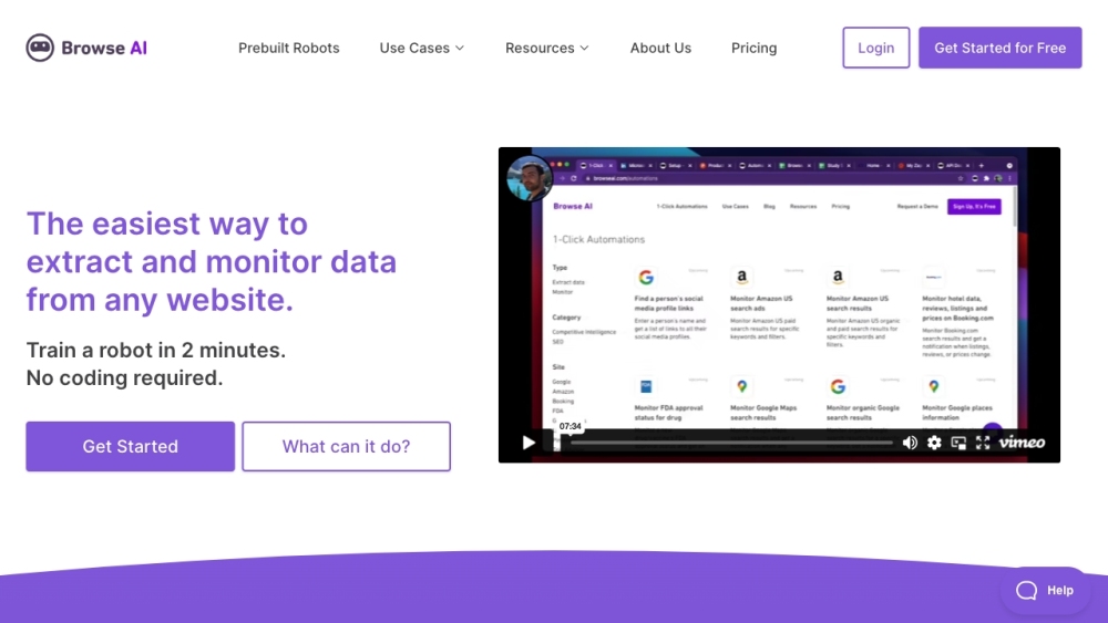 Browse AI : Use cases, Pricing, Reviews, Core features, alternatives