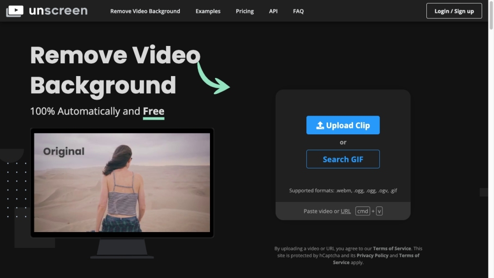 Unscreen: Simple Online Video Background Removal Tool