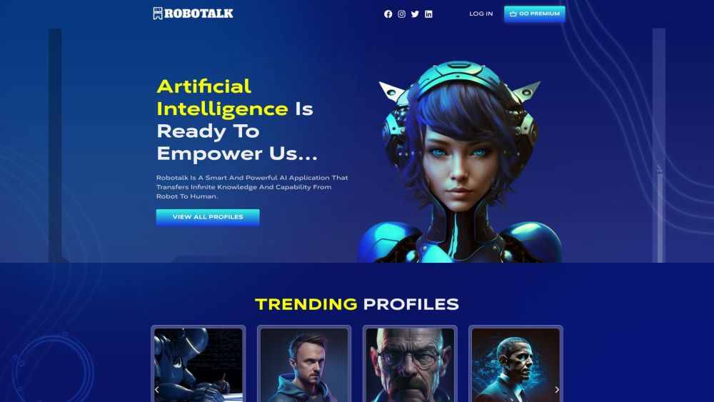 Robotalk.ai: Chat with Characters, Enhance UX via AI Web App