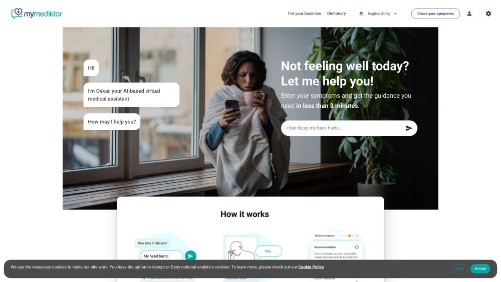 Mediktor: Symptom Checker & Telemedicine Services for Health