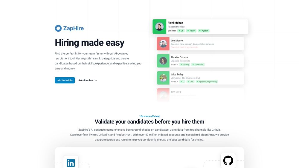 ZapHire: AI-Powered Tool to Hire Top Talent Faster