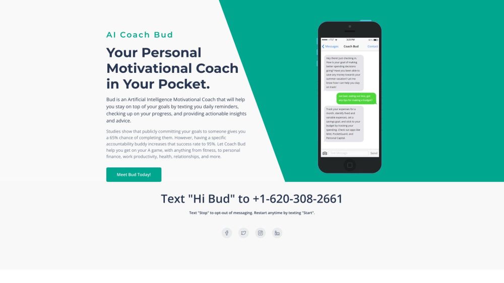 AI Coach Bud: AI-Powered Guide for Staying on Track with Your Goals