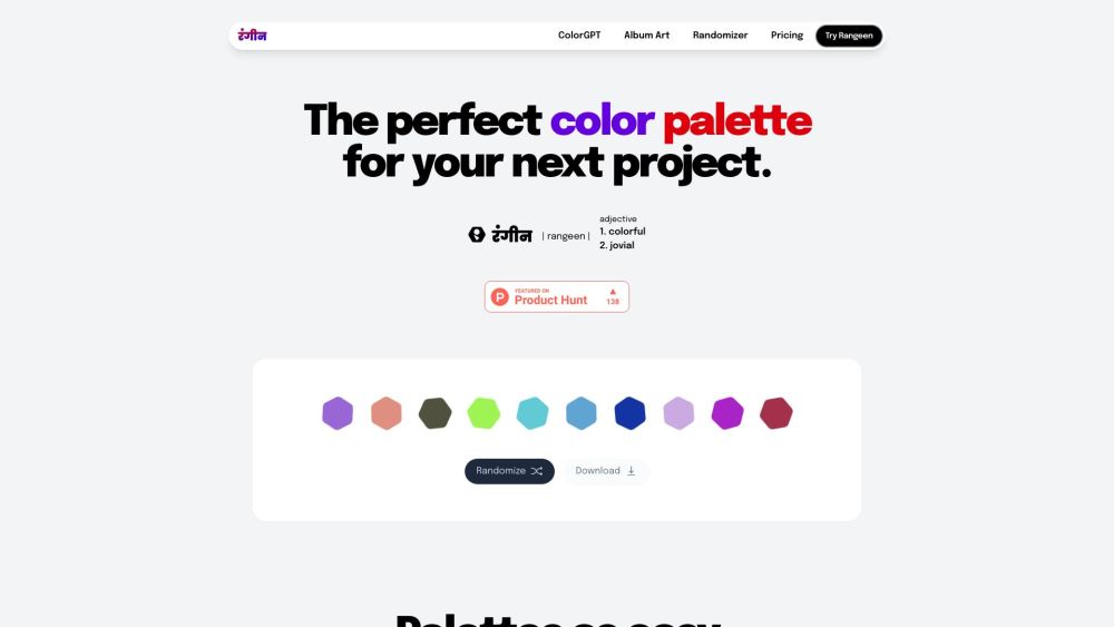 Rangeen: Versatile Color Tool for Crafting Beautiful, Vibrant Palettes