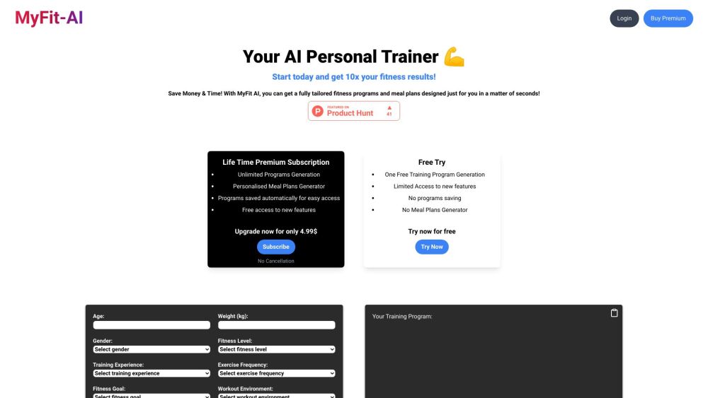 MyFit AI: AI-powered Fitness Platform for Personalized Recommendations