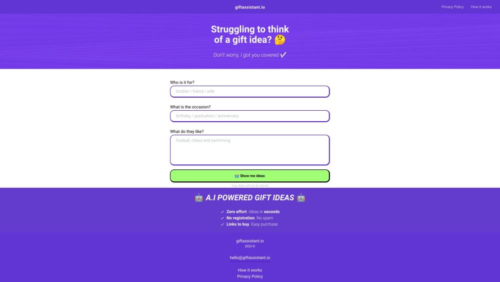 giftassistant.io: AI Gift Ideas for Any Occasion & Personal Preferences