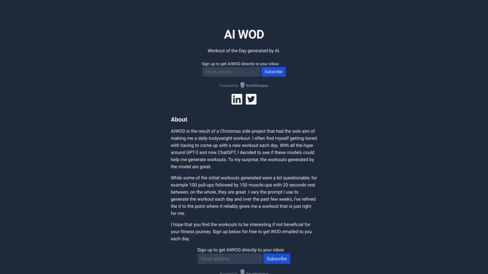 AI WOD: AI-Generated Daily Workout Routines for Fitness Enthusiasts