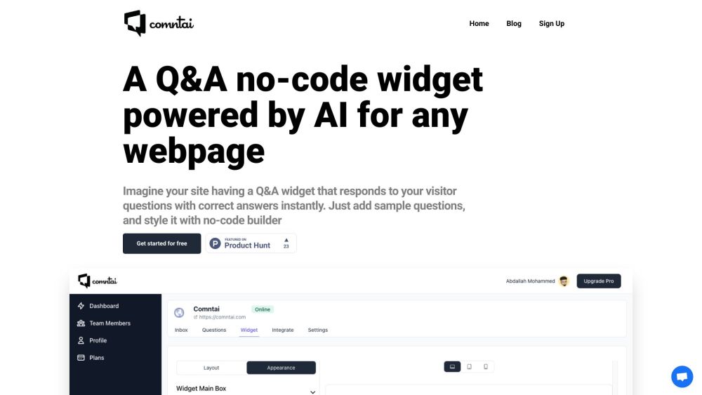 Comntai - AI FAQ Chatbot : Instant, Accurate Website Answers