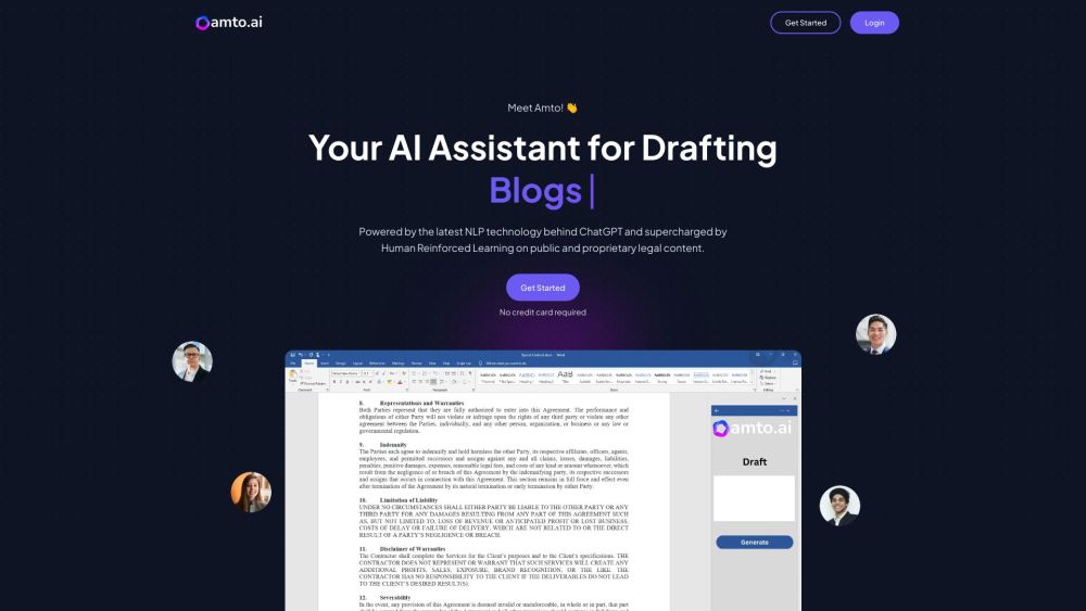 Amto AI: First AI Legal Assistant for Better, Faster Drafting