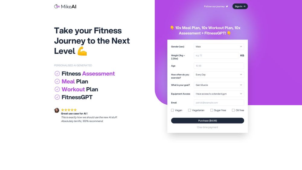 MikeAI: AI Fitness Coach for Personalized, Healthier Lifestyle