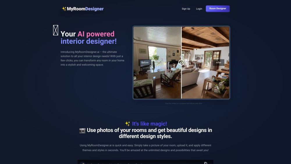 MyRoomDesigner.ai: Upload Room Photos & Explore Design Styles Online