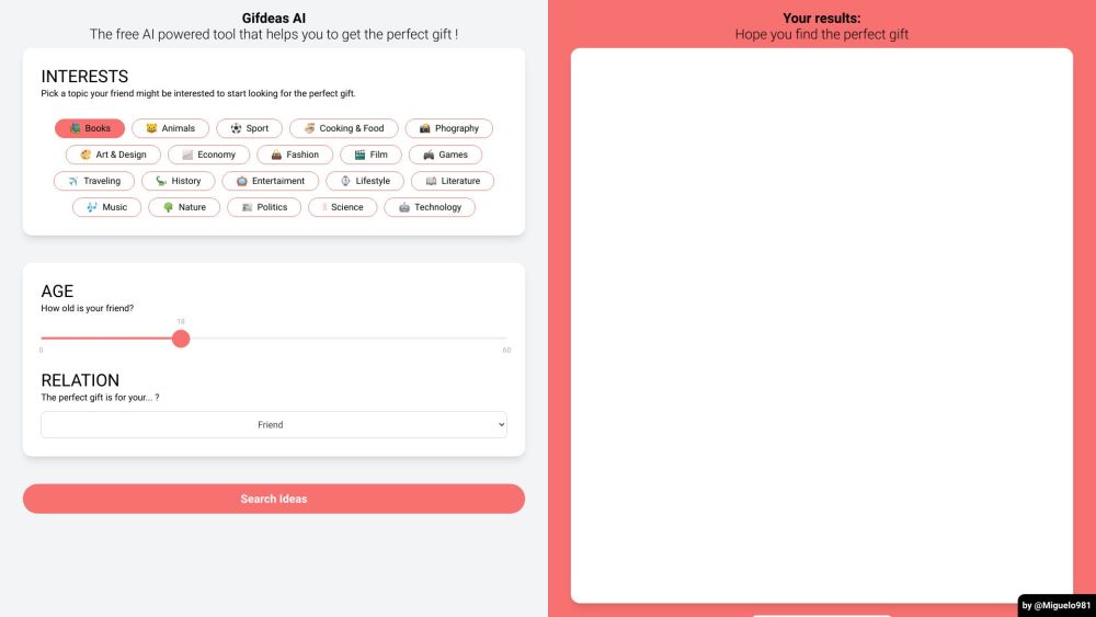Gifdeas AI: Free AI Tool for Generating Personalized Gift Ideas