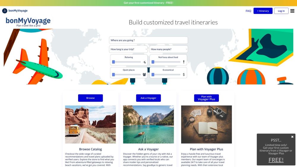 bonMyVoyage: Pro Trip Planner with Personalized Itineraries & Booking