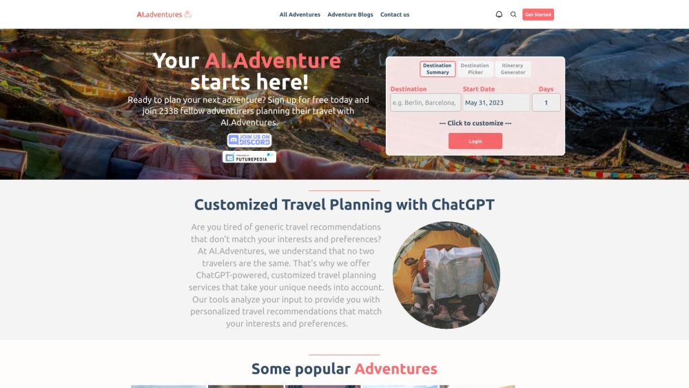 AI-Adventures: Personalized Travel & Itinerary Planning with AI Insights