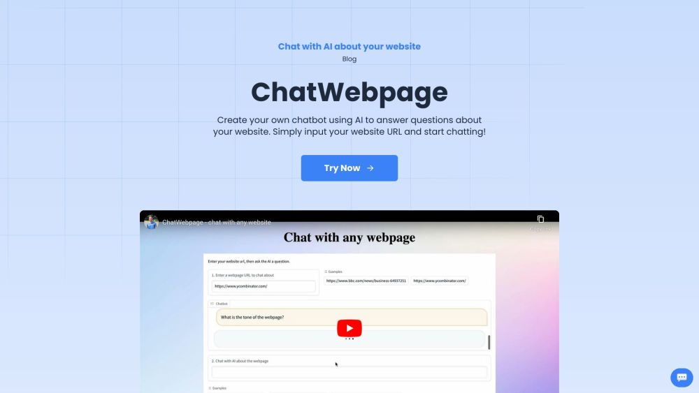 ChatWebpage: AI Chatbot for Seamless Website Q&A | Create Easily