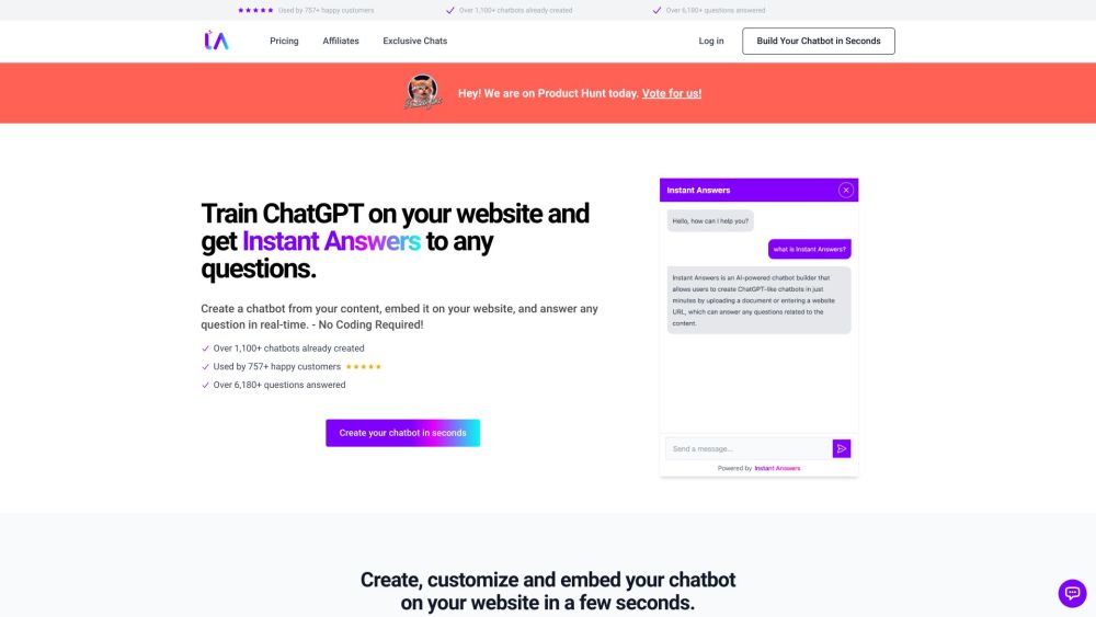 **Instant Answers: Build & Train Customizable Chatbot for Your Website**