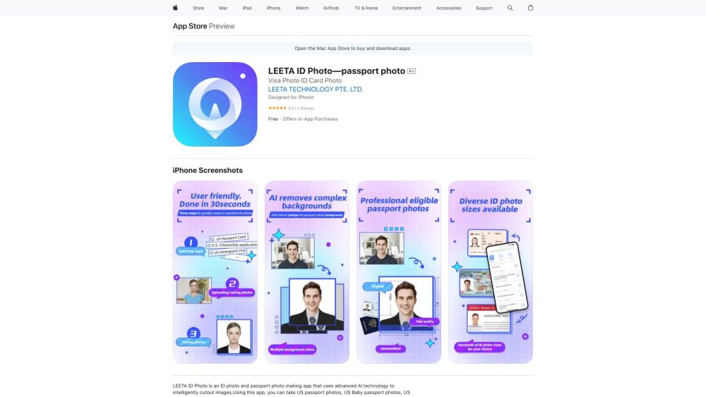 LEETA ID Photo: AI Resizer & Generator for ID and Passport Photos