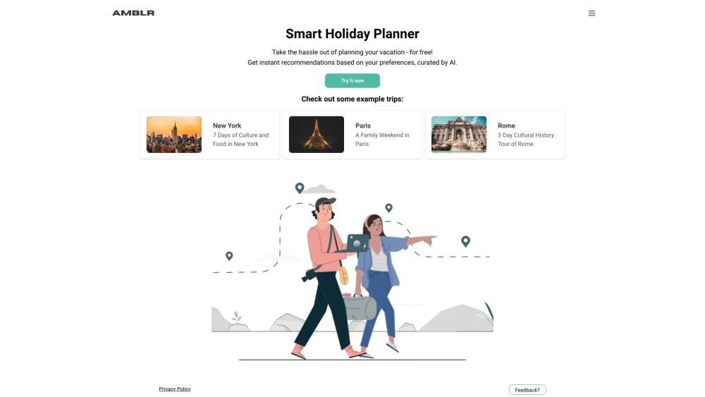 AMBLR: AI-Powered Holiday Planner, Personalized Trip Suggestions