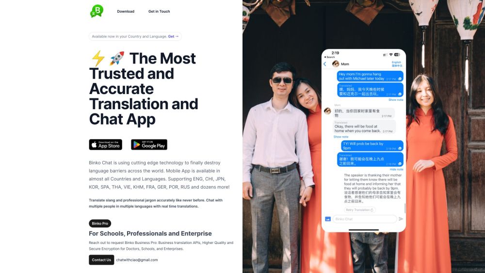 Binko Chat: AI Translation to Break Language Barriers Effortlessly