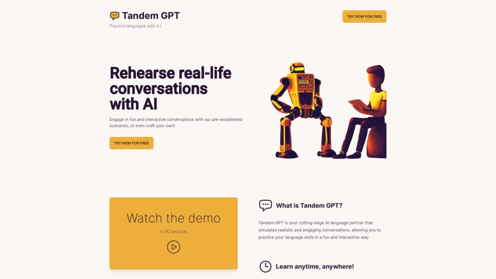 Tandem GPT: AI Platform for Realistic Language Practice Conversations