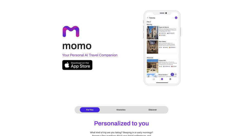 Momo: AI Travel Planner for Personalized, Tailored Itineraries