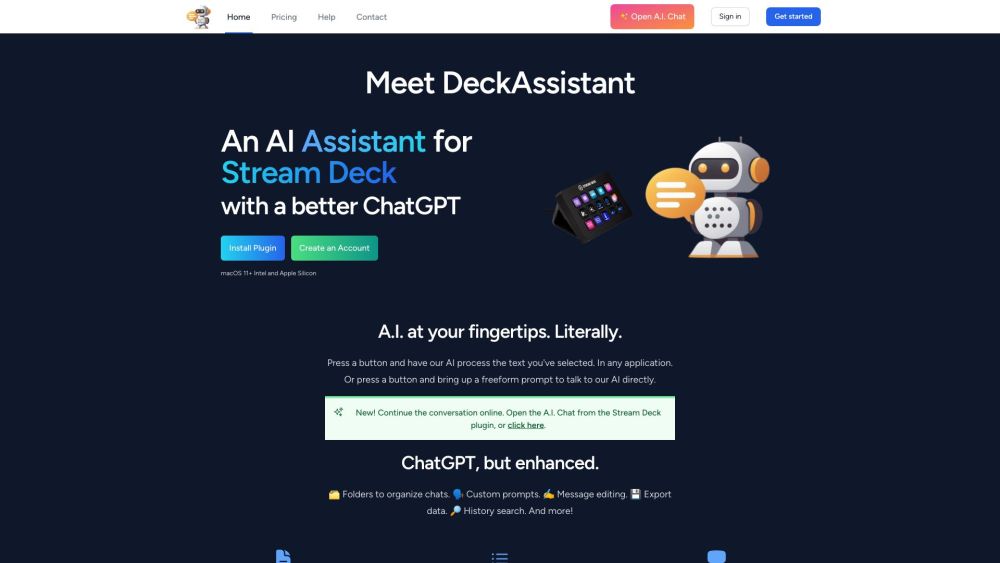 DeckAssistant: AI for Stream Deck, Text Processing & Conversations