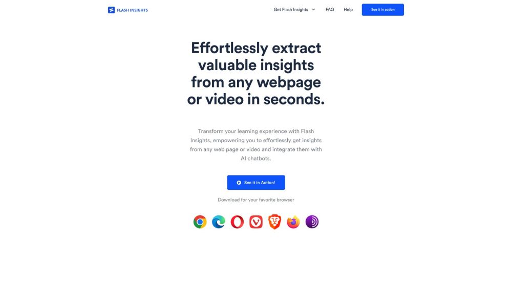 Flash InsightsFlash Insights: Extract Web InsightsFlash Insights: Extract Web Insights for AI Chatbots Optimization