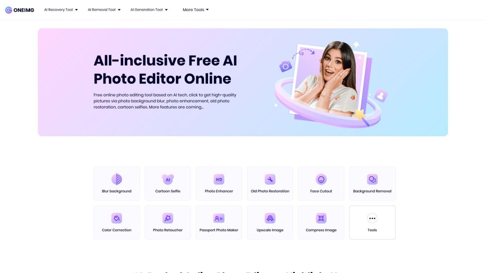 ONEIMG: Free AI Photo Editor, Enhance & Restore Photos Online Easily