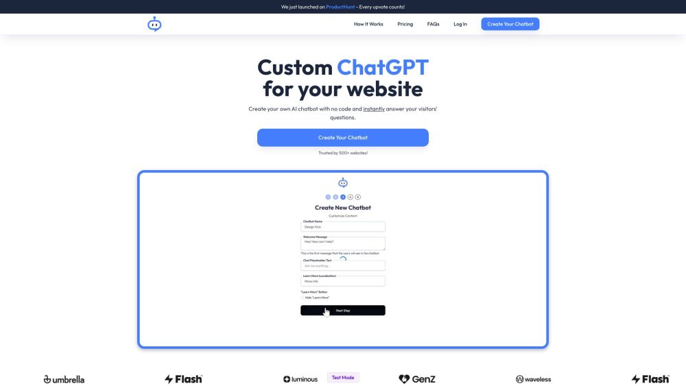 **ChatFlow - ChatGPT for Your Website: No-Code AI Chatbot for Business**