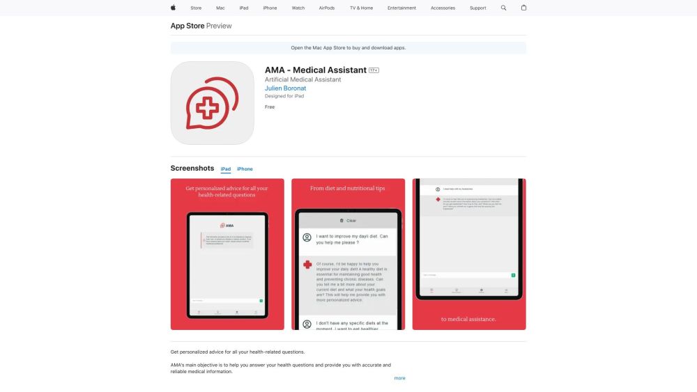 iOS App of AMA: AI Medical Assistant for Optimal Well-Being : Well-Being AI