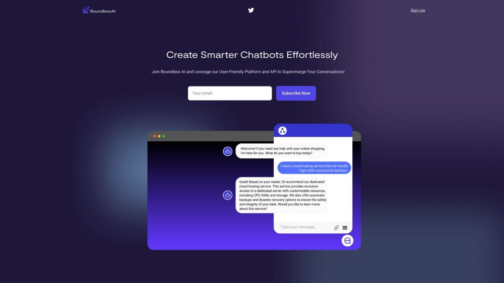Boundless AI: Effortlessly Create & Engage with Custom Chatbots Today Boundless AI: Effortlessly Create & Engage with Custom Chatbots Today