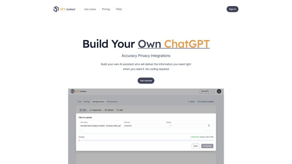 GPT-trainer: No-Code Chatbot Building, Embedding & Support Enhancement