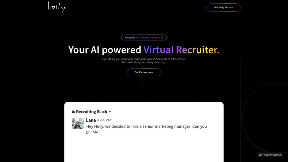 Holly - AI Virtual Recruiter: Automates Hiring, Vets Candidates, Learns